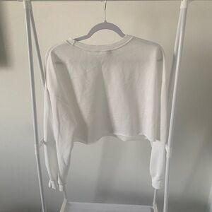 White Cropped Sweatshirt